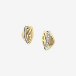 Gold Leaf Design Diamond Stud Earrings