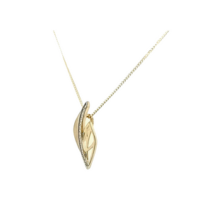 Gold Leaf Design Diamond Pendant Necklace