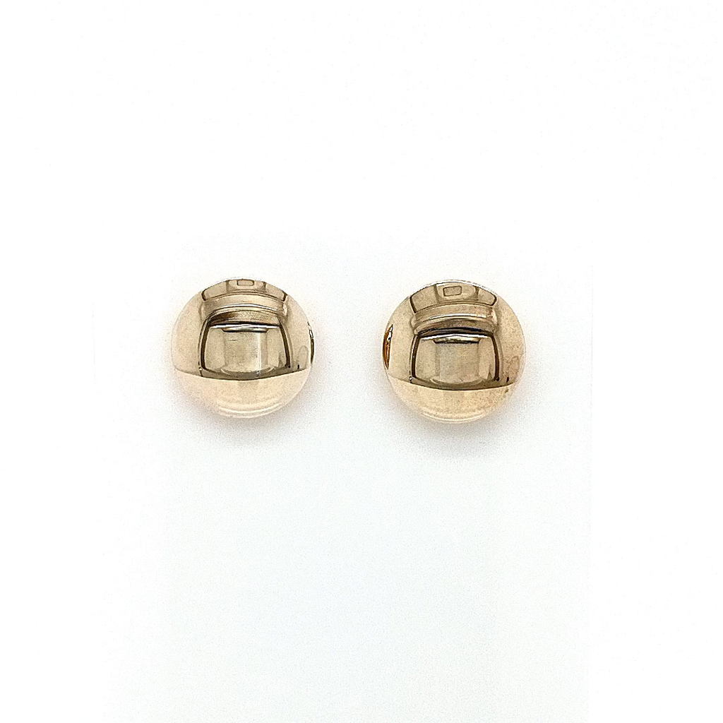 Yellow Gold Round Stud Earrings