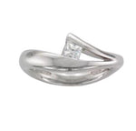 Platinum Princess Cut Diamond Wave Ring