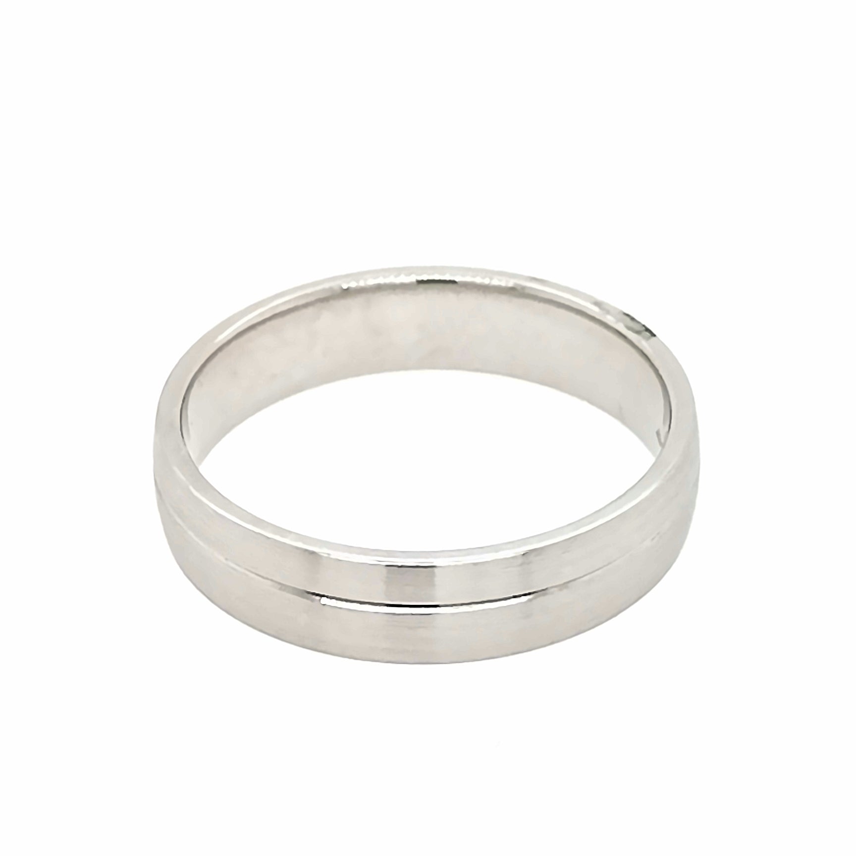 Platinum Offset Groove Men's Wedding Ring