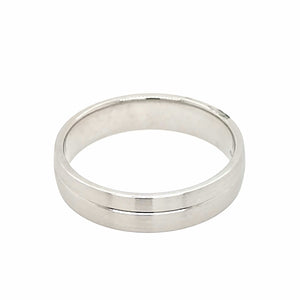 Platinum Offset Groove Men's Wedding Ring