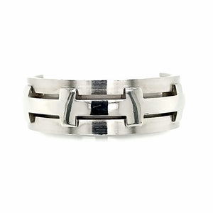 Mens Platinum Cross Design Wedding Ring