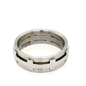Mens Platinum Cross Design Wedding Ring