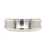 White Gold 7.0mm Concave Mens Wedding Ring