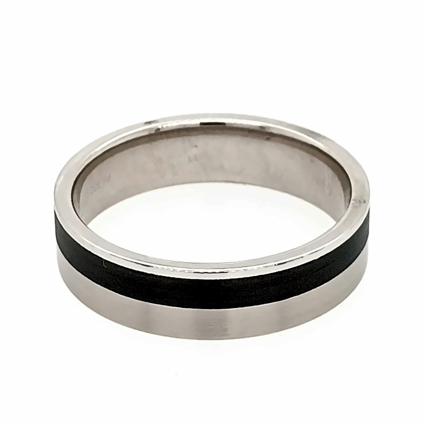 Mens Palladium and Carbon Fibre Wedding Ring