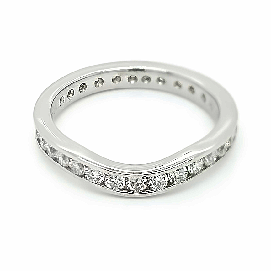Platinum Shaped Fully Set Diamond Ring