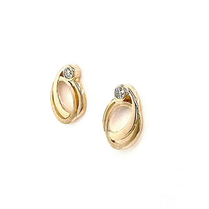 Gold Diamond Swirl Stud Earrings