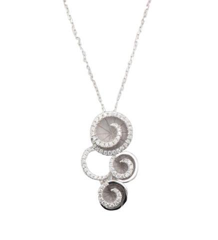 18ct White Gold Diamond-Set Multi Swirl Necklace - Andrew Scott