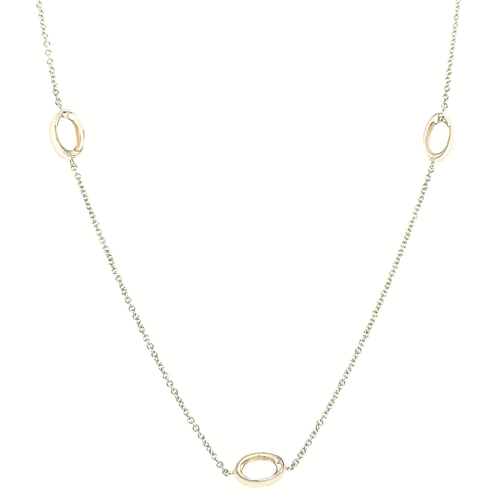Yellow Gold Open Oval Chain Necklace