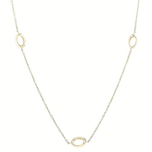 Yellow Gold Open Oval Chain Necklace