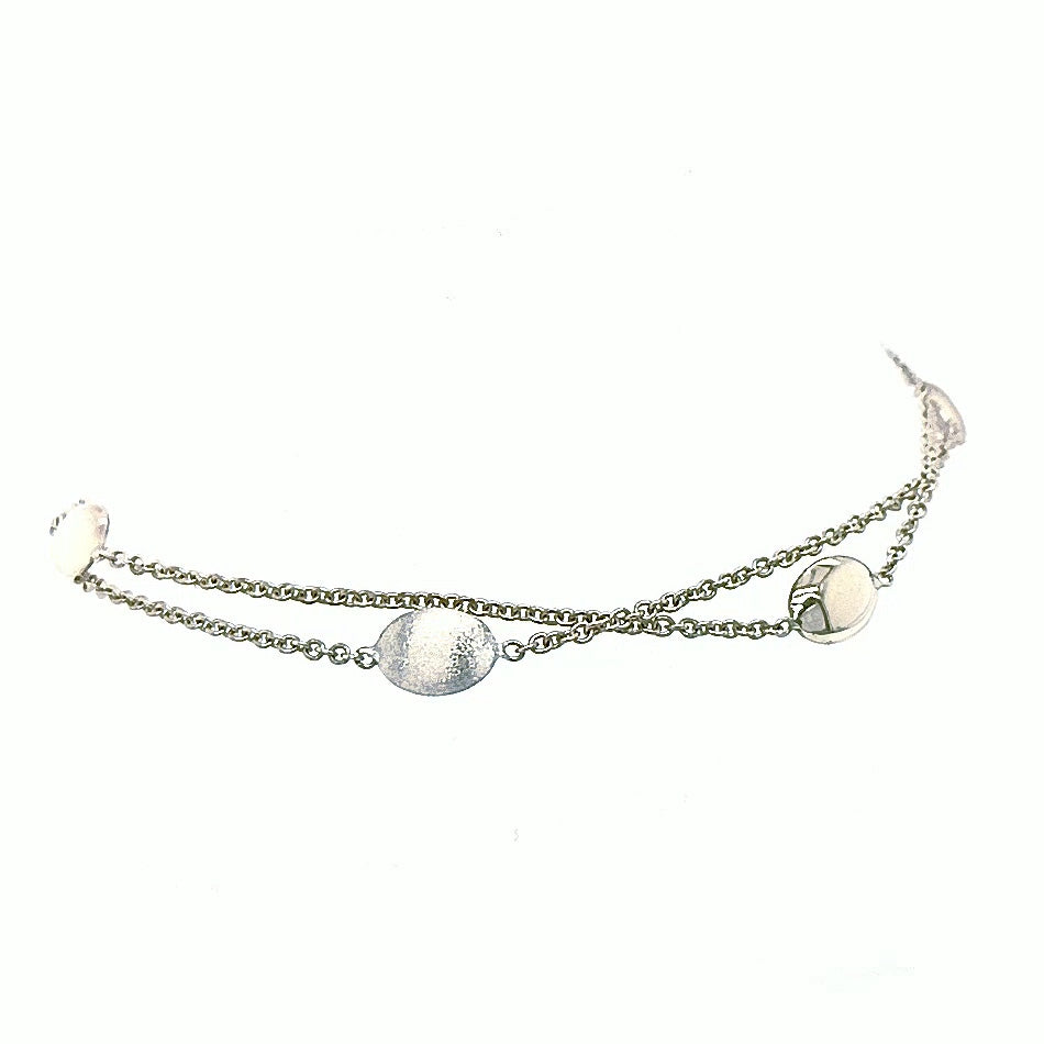Yellow Gold Double Chain Multi Oval Bracelet