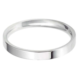 Platinum Mini Demi Ellipse Flat Wedding Ring- Various Widths