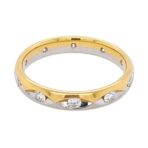 Yellow and White Gold Fully Diamond Set Wedding Ring