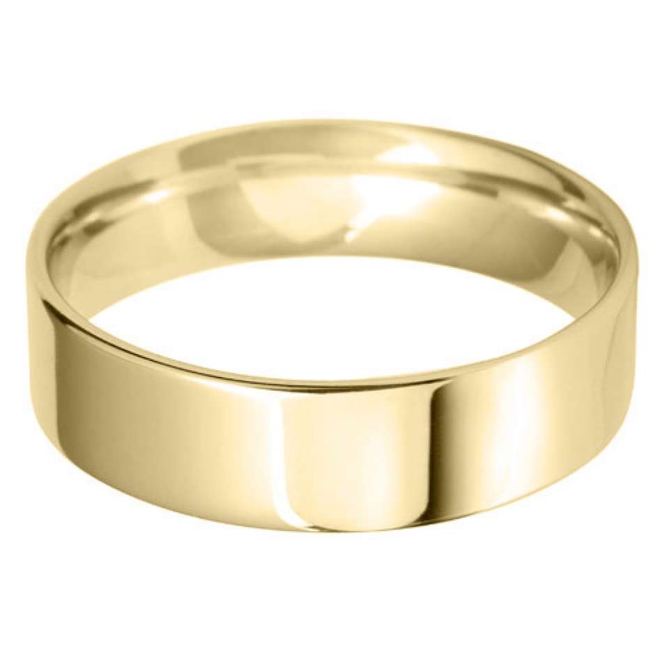 18ct Yellow Gold Mini Demi Ellipse Wedding Ring- Various Widths