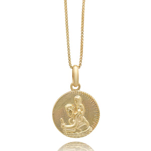 Silver Gold Plate St Christopher Talisman Necklace