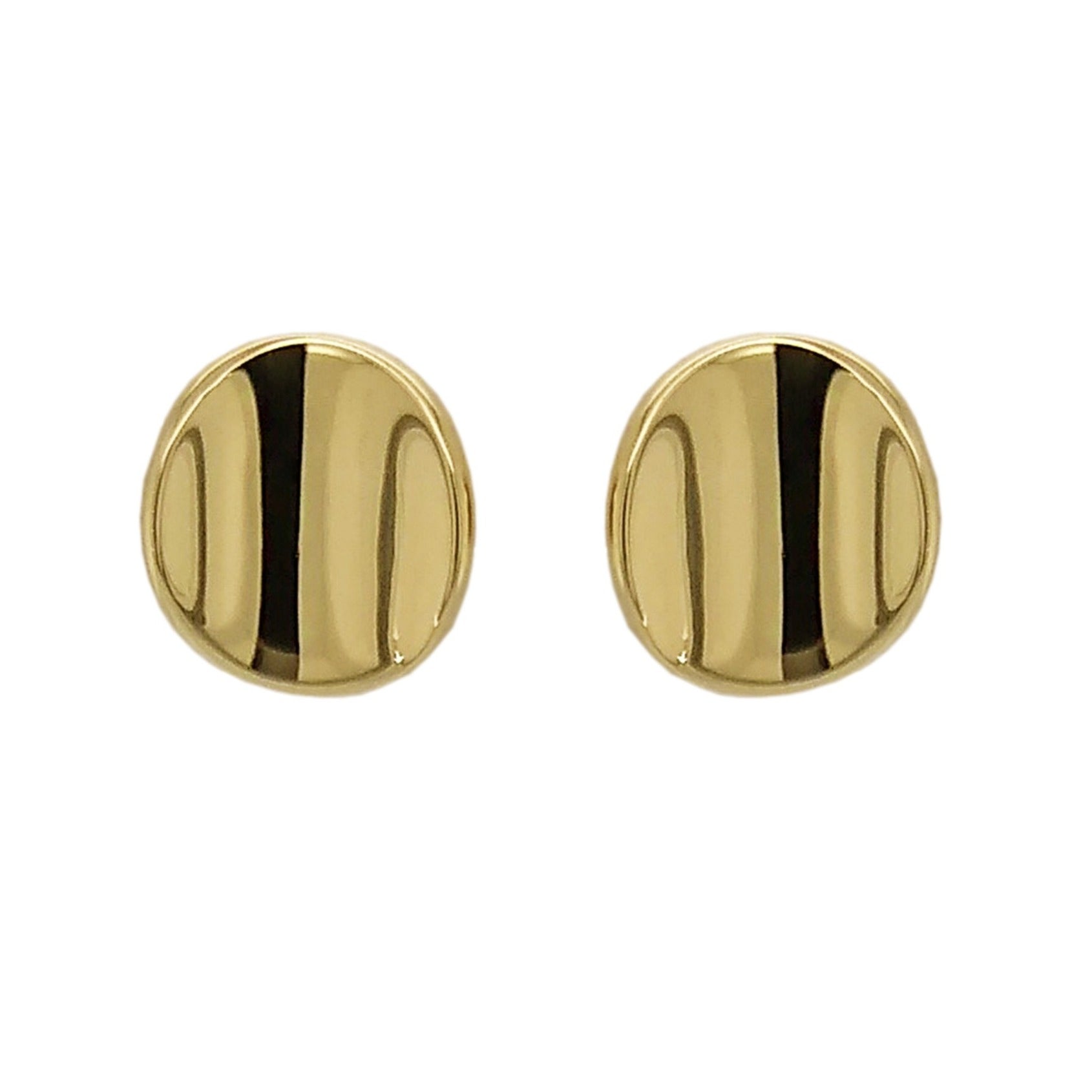 Yellow Gold Concave stud earrings