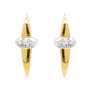 Yellow Gold Marquise Diamond Stud Earrings