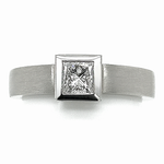 Platinum Princess Diamond Cabochon Set Ring