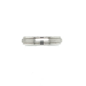 18ct White Gold Satin and Polished Band Ring