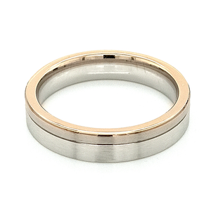 Platinum, 18ct White and Red Gold Band Ring