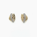 9ct Diamond Leaf Stud Earrings