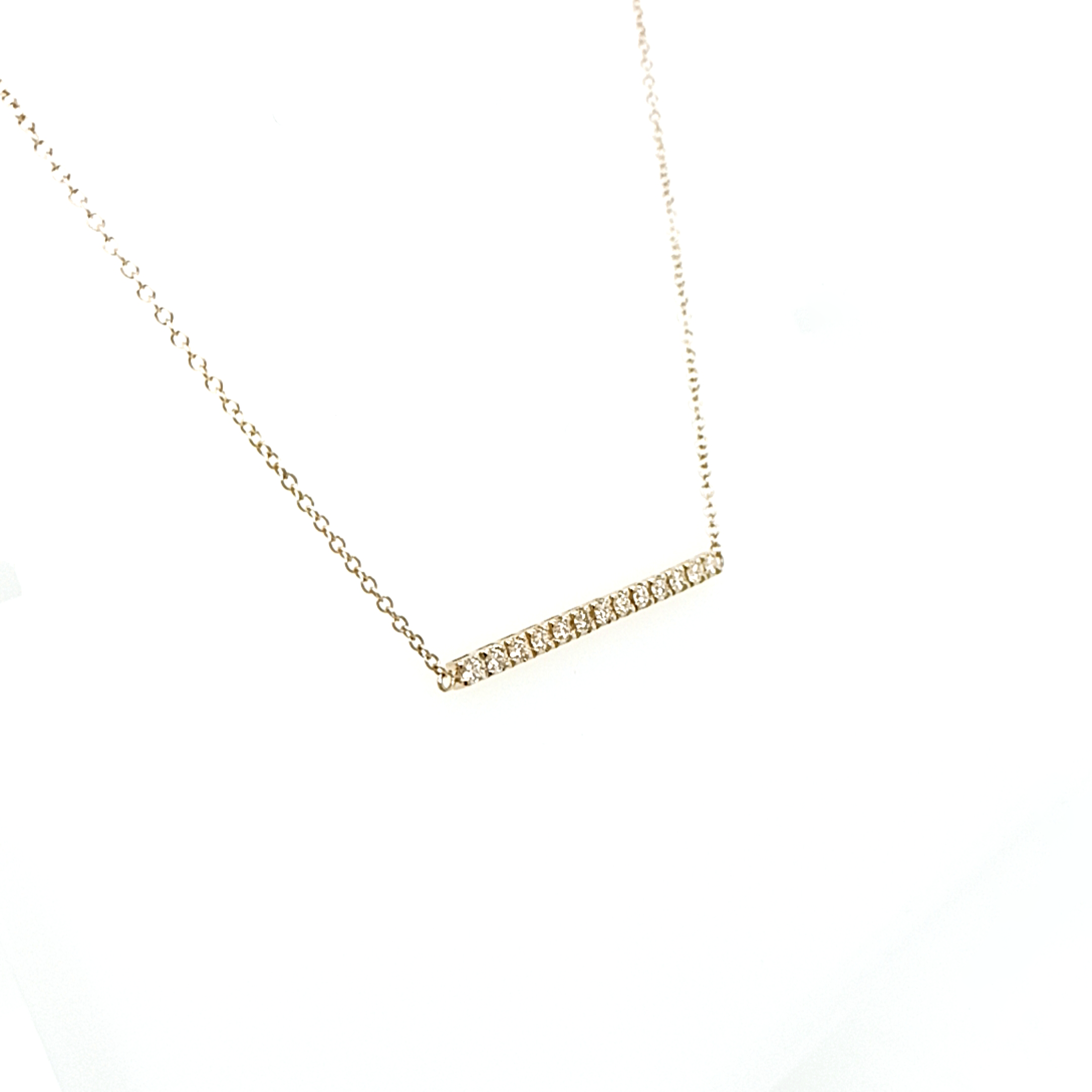 18ct Yellow Gold Diamond-Set Bar Necklace