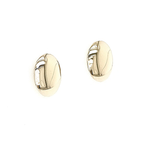 Yellow Gold Oval Dome Stud Earrings