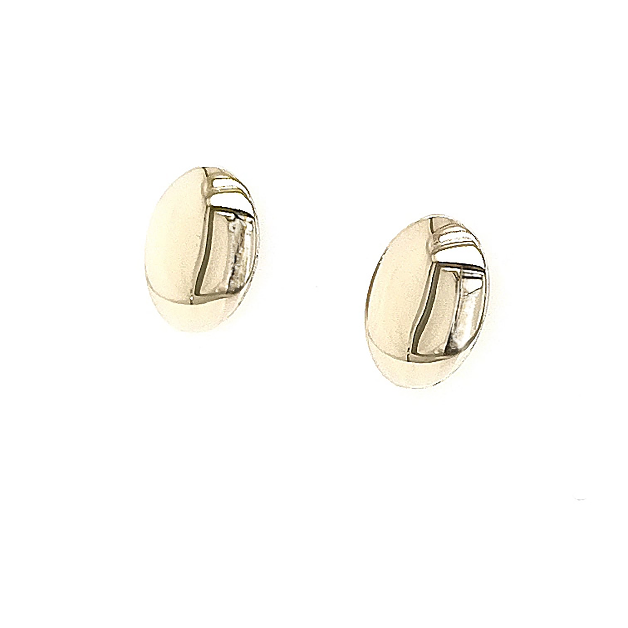 9ct Yellow Gold Small Oval Flat Stud Earrings