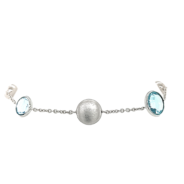 Blue Topaz Bracelet, Natural Stacking Bracelets, December Gemstone – Abiza