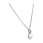 9ct White Gold Freshwater Curl Pendant & Chain