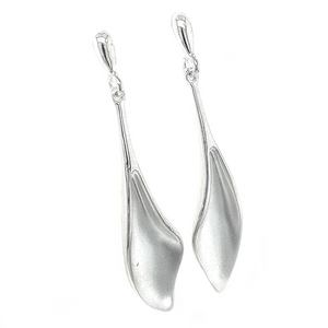Silver Leaf Drop Earrings
