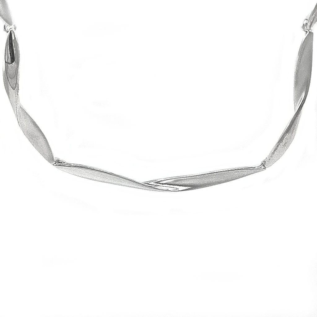 Silver Twist Bar Necklace