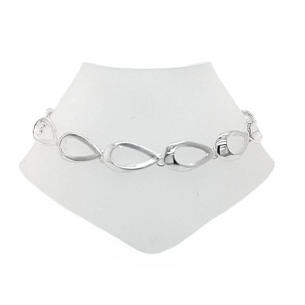 Silver Tear Link Bracelet