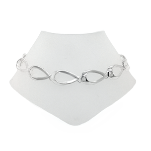 Silver Tear Link Bracelet