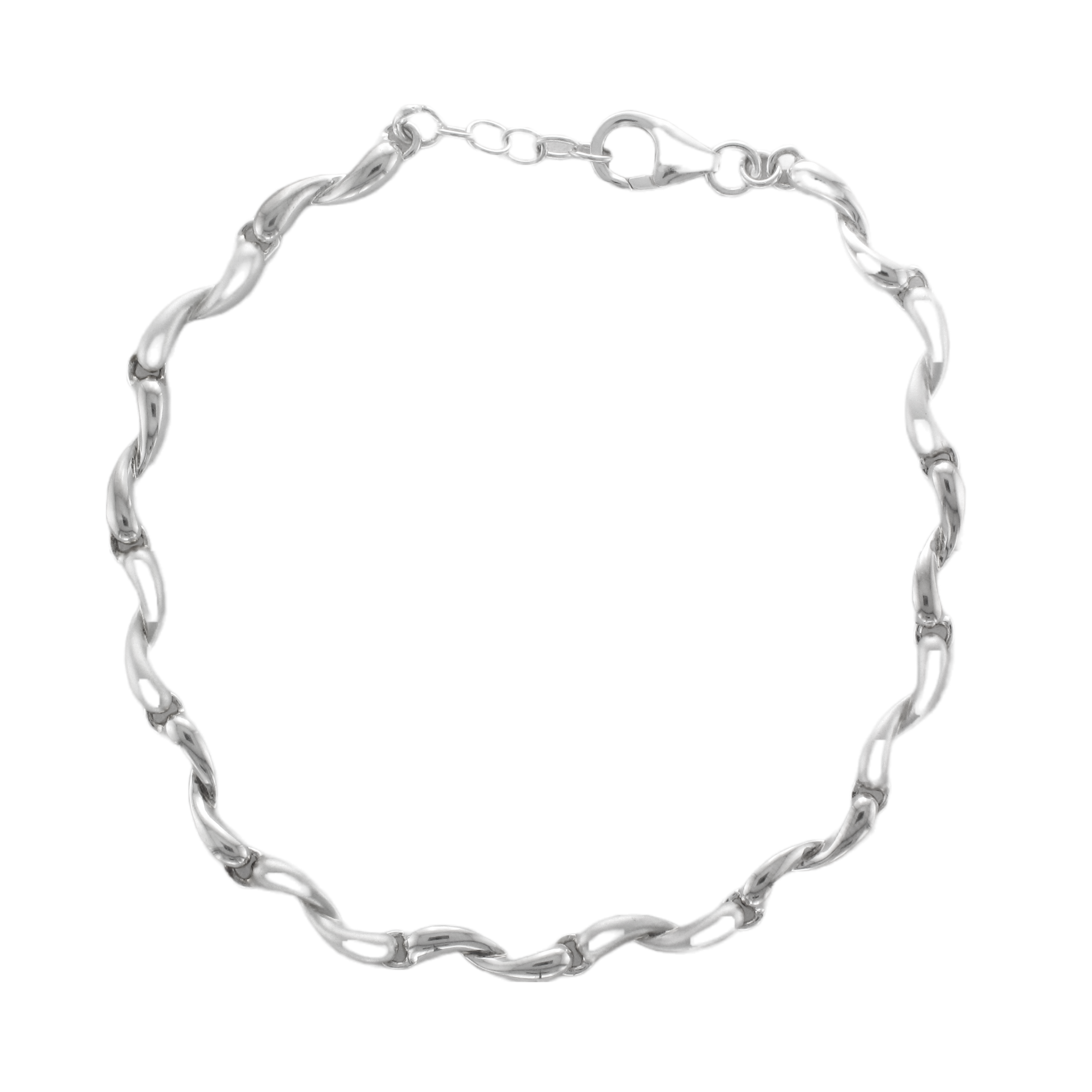 Silver Curve Link Bracelet