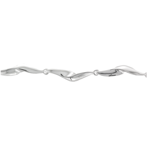 Silver Wave Link Bracelet