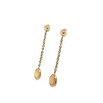 9ct Yellow Gold Oval Chain Drop Earrings