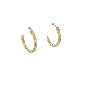 9ct Yellow Gold Small Flat Hoop Earrings
