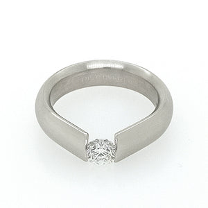 Platinum Tension Set Diamond Engagement Ring