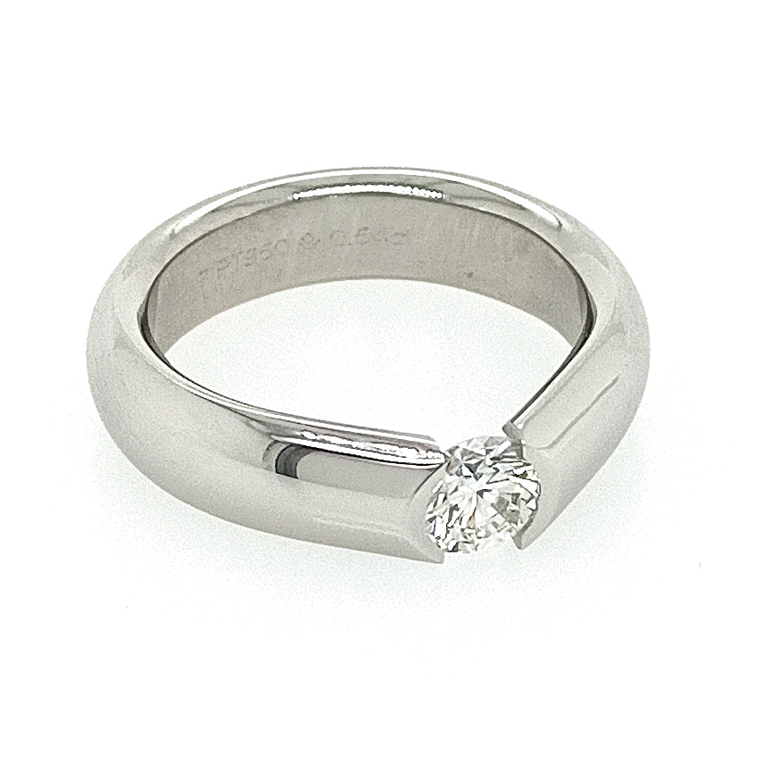 Platinum Tension Set Diamond Ring