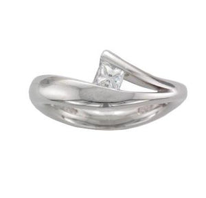 Platinum Princess-cut Diamond Split Sweep Ring - Andrew Scott