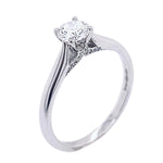 Platinum pavé detail 4 x claw Brilliant-cut Diamond Ring - Andrew Scott