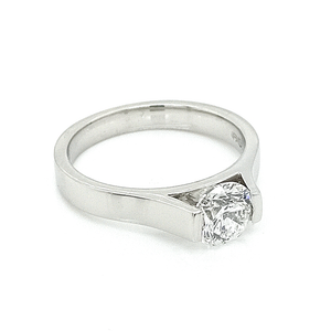 Platinum TRAPEZE Brilliant cut Diamond Engagement Ring