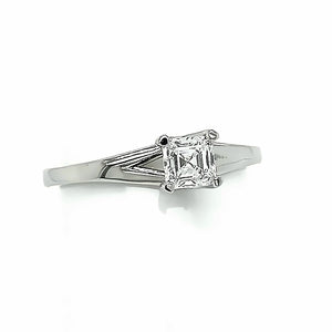 Platinum XISS Ring Asscher Cut Diamond