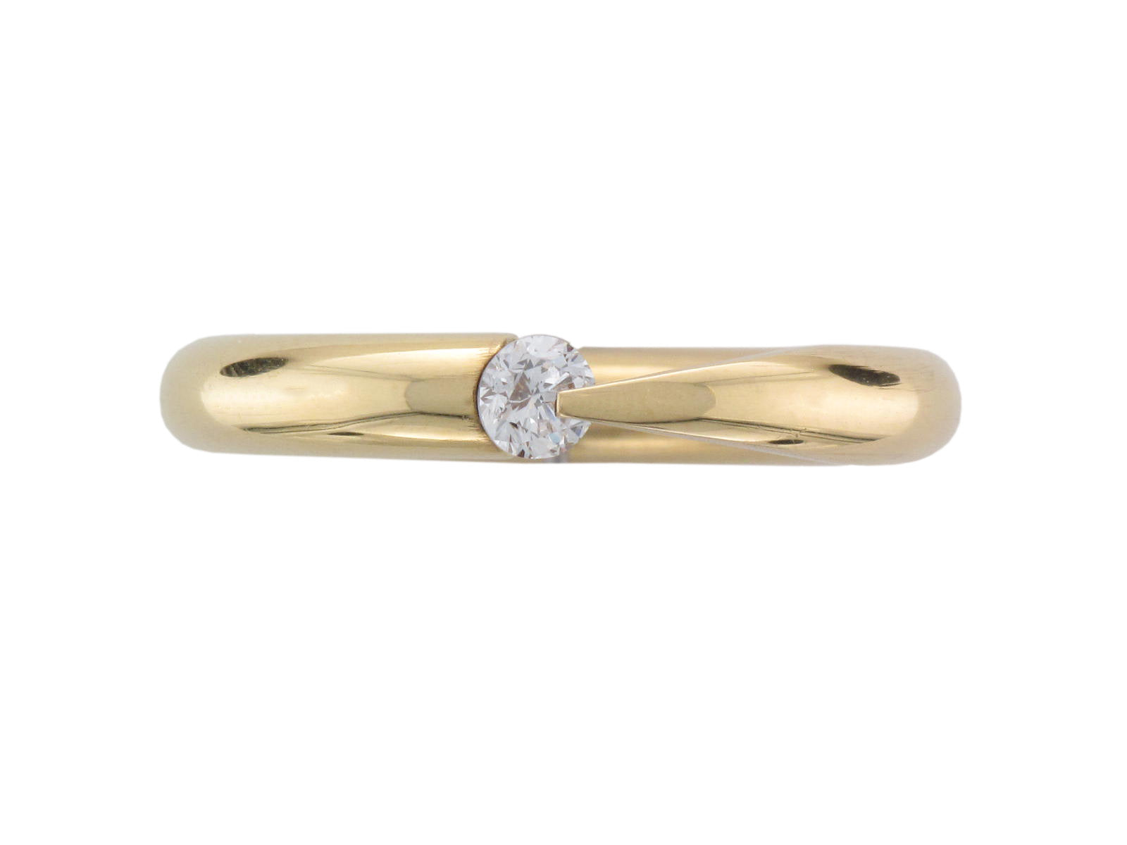 18ct Yellow Gold Chamfer Diamond Tension Ring - Andrew Scott