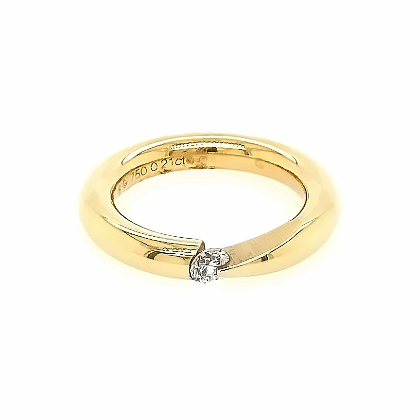 18ct Yellow Gold Chamfer Diamond Tension Ring