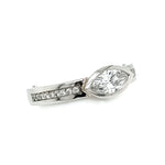 Platinum Floating Marquise Diamond 0.40ct with Pave-set Diamond Detail 0.15ct E/VS1 Ring