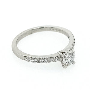 Platinum Four Claw Diamond Ring