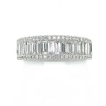 18ct White Gold Half-set Baguette & Brilliant-cut Diamond Ring